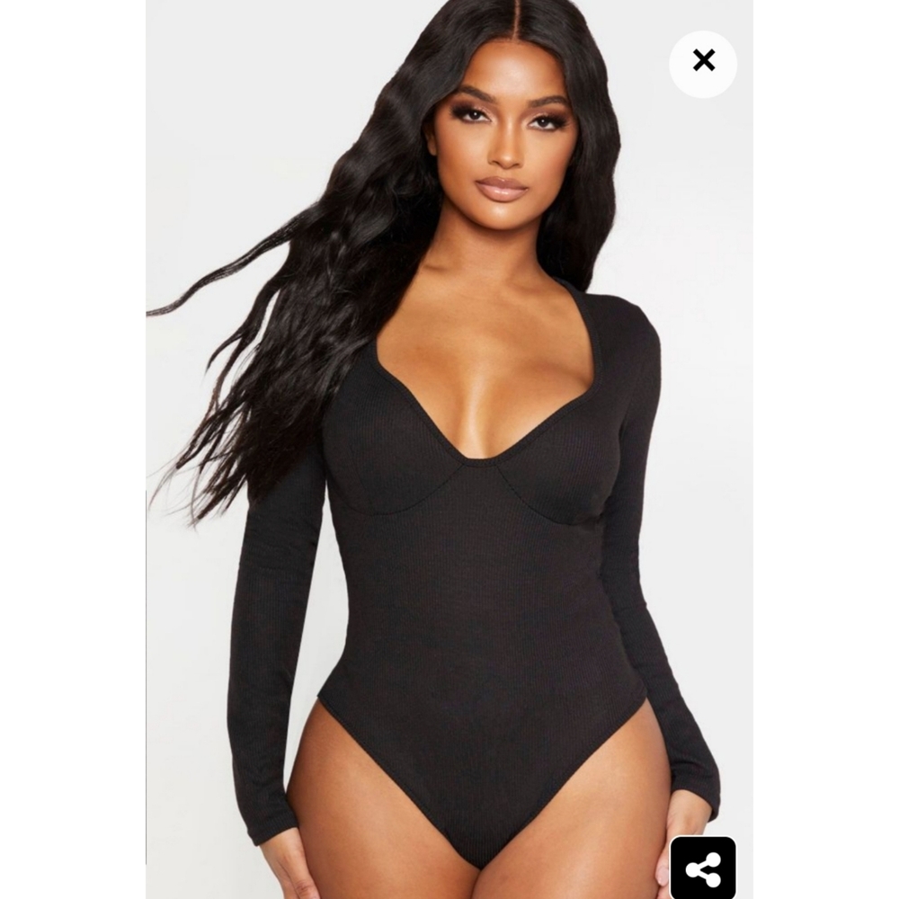 Ribbed cup detail bodysuit